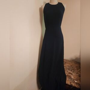 Vintage 90s - Kelly Graham • Elegant Black, Sleeveless, Full-length Dress.  Sz 2